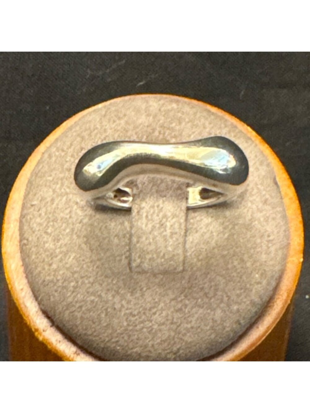 Solid Sterling Silver 925 Abstract Puffed 6.5mm Wide Band Ring Size 6.25